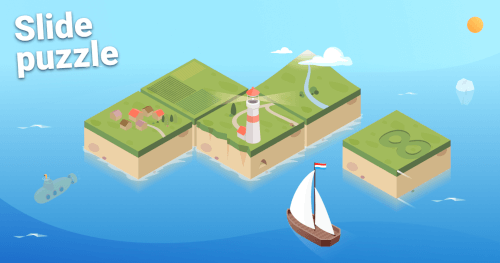 Island Slide Puzzle Card